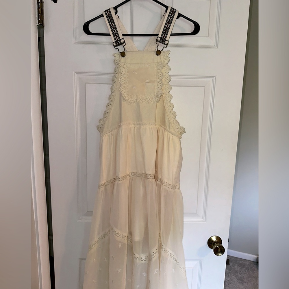 Cream overall dress